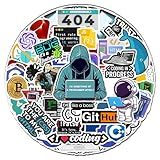 BIGZORO 50 PCS Programming Developer Stickers Coding Vinyl Decals Waterproof Patches Laptop Scrapbook Window Suitcase Gifts for Coders Programmers Hackers Geeks Engineers
