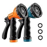 Garden Hose Nozzle Sprayer: 2 Pack 10 Watering Patterns Spray Nozzles Heavy Duty Hose Head Hose Attachment