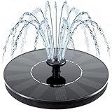 Mademax Solar Bird Bath Fountains, Upgrade 1.4W Solar Fountain Pump with 6 Nozzles, Free Standing Floating Solar Powered Water Fountain Pump for Bird Bath, Garden, Pond, Pool, Outdoor