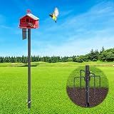 Bird Feeder Pole, 105" Heavy Duty Adjustable Feeder Stand with 5-Pronged Base for Birdhouse Mounting, Weather Station, Outdoor, Yard, Garden