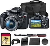 Canon EOS Rebel T7 DSLR Camera | 24.1MP APS-C CMOS Sensor with DIGIC 4+ Image Processor | Built-in Wi-Fi & NFC | EF Lens Compatible Beginner Photography Camera Kit with Shoulder Bag and 64GB Card