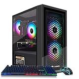 STGAubron Gaming PC Computer Desktop, Radeon RX 560 4G, Intel i7 Xeon E5 up to 3.0GHz, 16GB RAM, 512GB SSD, WiFi, BT 5.0, RGB Fan x3, Windows 11 Home