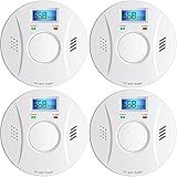 Smoke Detector and Carbon Monoxide Detector Co2 Detector Battery Powered with Test/Reset Button 4 Pack