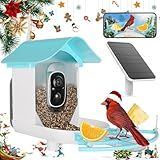 Bird Feeder with Camera,AI Identify Birds Species,Solar Powered,Auto Record Videos in Backyard,Instant Notifications,Ideal Gift for Family and Bird Lovers