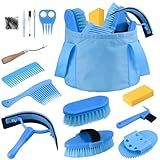 TERPUP Horse Grooming Kit, 13-Piece Horse Brush Set with Organizer Bag Complete Care, Mane Braiding Kit, Brushes & Curry Comb for Effective Grooming, Ideal Supplies Set for Horses Riders Beginners