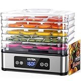 OSTBA Food Dehydrator, 5 Stainless Steel Trays, 48H Timer & Temp Control up to 160°F, 400W Food Dryer, Recipe Book for Jerky, Fruit, Meat, Vegetables, Herbs, BPA-Free