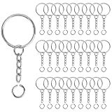 120PCS Keychain Making Supplies, 60PCS Key Chain Rings with Chain and 60PCS Jump Rings, Keychains Bulk Rings Making Kit for Crafts
