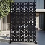 72" Metal Privacy Screen Freestanding Outdoor Room Divider Decorative Laser Cut Fence Panel, Weatherproof Patio Privacy Fence for Garden, Balcony, Backyard Landscape