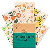 Harps&Seb Swedish Dishcloths for Kitchen Dish Towels - 5 Pack, Non-Scratch Reusable Paper Towels, Super Absorbent Washable Swedish Dish Cloths, No Odor, Biodegradable, Fruit Design