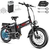 Wallke H9 Ultra Best Electric Bike for Adults 55Ah 2640Wh 180 Mile, 37MPH Fast Ebike, Power Hub AC/Solar-Ready Battery, Torque Sensor Long Range Ebikes for Adults, Full Suspension,20" Fat Tire E Bike