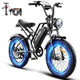HAPPYRUN Electric Bike,1500W,48V,18Ah E Bikes for Adults Electric 60+ Mile 32MPH Top Speed Electric Motorcycle All Terrain Fat Tire Electric Dirt Bike G50 (G50 48V18Ah)