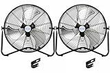 BILT HARD 20" High Velocity Floor Fan, 4600 CFM 3-Speed Industrial Shop Fan with Wall-Mounting System, Heavy Duty Metal Fan for Garage Workshop and Warehouse, 2 Pack