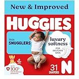 Huggies Size Newborn Diapers, Little Snugglers Baby Diapers, Size Newborn (up to 10 lbs), 31 Count, Packaging May Vary