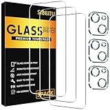 SIBEITU 3 Pack Screen Protector for iPhone 13 with 3 Pack Camera Lens Tempered Glass Protector, 6.1 Inch HD Clear Tempered Glass Film 9H Hardness Full Coverage, Scratch Resistent, No Air Bubbles