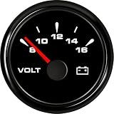 SAMDO 7 Back Light Universal 52mm Voltmeters Voltage Gauges Voltage Meters 8-16V for Boat Yacht Auto Motor Home Truck