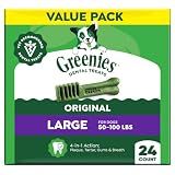 Greenies Large Natural Dental Dog Treats, Original Flavor, 24 Count