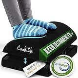 ComfiLife Foot Rest for Under Desk at Work – Adjustable Height Memory Foam Foot Stool for Under Desk, Office Chair & Gaming Chair – Ergonomic Footrest for Back & Hip Pain Relief (Black)
