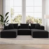 Novilla 106" Modular Sectional Sofa, Modern Cloud Sectional Couch with Smarts Coil® Support, U-Shape Boneless Couch for Living Room Apartments Bedroom, No Assembly Required (3 Seater + 2 Ottoman)