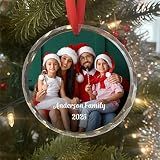 Personalized Christmas Ornament - Custom Crystal Photo Ornaments with Text