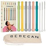 Bebecan Teething Sticks for Babies 0-36 Months – Super Soft Silicone Teething Aids, Infant Oral Soothing Relief, Multicolor 6-Pack