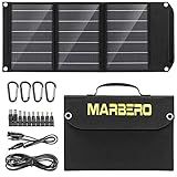 MARBERO Portable Solar Panel 30W Solar Panel Charger 23% High Efficiency Foldable Solar Panels QC3.0 USB & DC Port Compatible with Cell Phone Ipad Laptop IP65 Waterproof for Camping Outdoor Cloudy