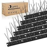 OFFO Black Bird Spikes Pre-Assembled for Pigeons Birds, Cover 10 Feet Durable Bird Spikes with Stainless Steel for Fence Roof Mailbox Window