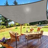 HappyTrends Sun Shade Sail,10'x 13' Heavy Duty UV Protection Beach Shade Canopy Wind sail,Tear and Rust Resistant Patio sail Shade for Yard Deck Lawn Garden Rectangle Sunshade(Grey)