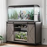 VOWNER Farmhouse 55-75 Gallon Fish Tank Stand with Power Outlet, Grey