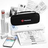 Phomemo Portable Printers Wireless for Travel [Upgraded],M834 Bluetooth Thermal Printer 8.5" x 11"& A4 Size,Inkless Mobile Printer with Carry Case for Travel,Office,School,Car,Home,White