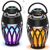 AOLWEEC Outdoor Speakers with Colorful Lights, Mens Gifts for Birthday, Portable Bluetooth Speaker, HD Stereo Sound, Torch Atmosphere Speaker Waterproof for Patio/Pool/Camping Cool Gadgets 2 Pack