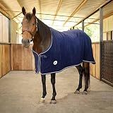 Jeffers Elite Fleece Cooler Blanket for Horses, 78" – Contoured Moisture Wicking Horse Cooler, Lightweight Breathable Fleece Horse Cover for Layering, Travel, Grooming & All Year Round Use - Navy