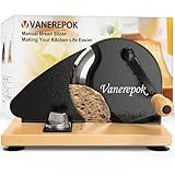 vanerepok Manual Bread Slicer for Homemade Sourdough Bread Versatile Hand Crank Bread Slicer for Sourdough Crusty Bread Etc Stainless Steel Slicers Adjustable Width for Homemade & Commercial Use