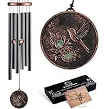 Gabzart Wind Chimes for Outside, Vintage Hummingbird Deep Tone Wind Chime, Large Outdoor Hanging Decor for Patio Porch Balcony Garden, Gifts for Women Mom Grandma (32” Hummingbird)