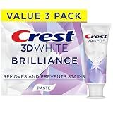 Crest 3D White Brilliance Bright Mint Teeth Whitening Toothpaste, 4.3 oz Pack of 3, 100% More Surface Stain Removal, 24 Hour Active Stain Prevention, Whiter Teeth in 3 Days