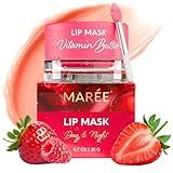 MAREE Lip Mask Overnight - Lip Moisturizer For Very Dry Lips - Hydrating Lip Butter Balm with Hyaluronic Acid & Collagen - Overnight Lip Treatment - Lip Sleeping Mask Repair - Hidratante de Labios