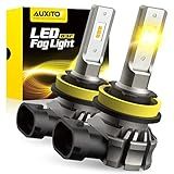 AUXITO H11/H8/H16 LED Fog Light Bulbs or DRL, 6000 Lumens 3000K Amber Yellow Light, 300% Brightness, CSP LED Chips Fog Lamps Replacement for Cars, Play and Plug (Pack of 2)