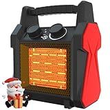 AgiiMan Outdoor Heater for Patio, 1500W Portable Electric Heater with Tip-Over & Overheat Protection, Space Heaters with 3 Heating Modes and Quiet Fan for Garage, Greenhouse, Indoor Outdoor Safe Use