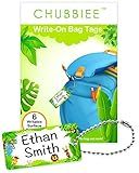 Child ID Bag Tags, Write-On Kids Name Tags for Backpack, Lunchbox & Diaper Bag, Great for Preschool & Daycare, Pack of 6 (Green Forest)