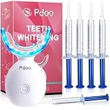 Teeth Whitening Kit with LED Light Tray for Sensitive Teeth, 5 Tooth Whitening Pen Gel Pain Free and Enamel Safe, Teeth Whitener at Home Up to 1-9 Shades Whiter in 1-2 Weeks