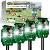 Peepst Solar-Powered Ultrasonic Animal Repellent with Motion Sensor, Perfect for Outdoor Yards, Deer Repellent Device with LED Flashing Lights, Effective to Repel Deer, Coyotes, Raccoons, and Cats