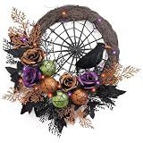 Valery Madelyn 18" Pre-Lit Halloween Wreath for Front Door Decor