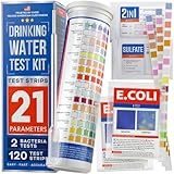 Bestprod All-New 20 in 1 Drinking Water Testing Kit 120 Strips, Home Tap and Well Water Test Kit for Hardness, Lead, Iron, Copper, Chlorine, Fluoride