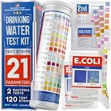 Bestprod All-New 21 in 1 Drinking Water Testing Kit Strips, Home Tap and Well Water Test Kit for Hardness, Lead, Iron, Copper, Chlorine, Fluoride