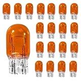HHZL T20 7440A WY21W Turn Signal Bulb Daytime Running Light Blinker Brake Light Bulbs, 10PCS Monofilament Side Marker Lights Mini Taillight 7440 Bulb Replacement for Cars,Trucks,SUVs(Amber)