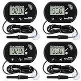 4Pcs Aquarium Thermometer Fish Tank Thermometer Reptile Fahrenheit Terrarium Water Temperature Indicator Test Digital with LCD Display Fahrenheit/Celsius