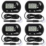 4Pcs Aquarium Thermometer Fish Tank Thermometer Reptile Fahrenheit Terrarium Water Temperature Indicator Test Digital with LCD Display Fahrenheit/Celsius