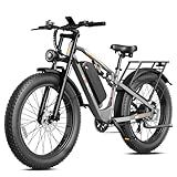 Jasion EB5 Ultra Electric Bike for Adults, 2500W Peak Motor, 52V 20Ah Removable Battery, 26"x4" Fat Tire Ebike with Dual Suspension and Hydraulic Brakes, All-Terrain Electric Mountain Bike