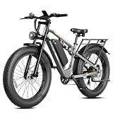 Jasion EB5 Ultra Electric Bike for Adults, 2500W Peak Motor, 52V 20Ah Removable Battery, 26"x4" Fat Tire Ebike with Dual Suspension and Hydraulic Brakes, All-Terrain Electric Mountain Bike