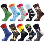 TOEJY Fun Crazy Funny Dress Socks for Men, Cute Novelty Cool Silly Funky Pattern Graphic Calf Cotton Crew Socks Gift