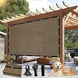 BELLE DURA 90% Outdoor Sun Shade Cloth, 6'×10' Pergola Shade Cover with Grommets, Privacy Screen Sunshades for Patio Garden Backyard Plant, Mocha